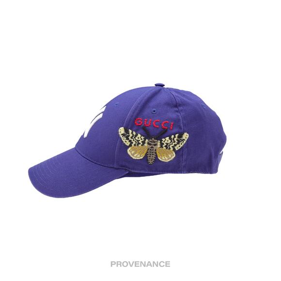 🔴 Gucci x NY Yankees Embroidered Hat Cap - Blue with Moth - Picture 4 of 13